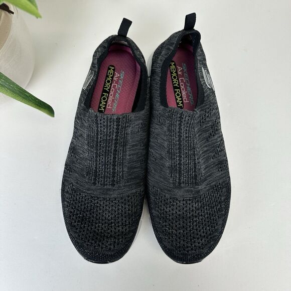 Skechers Glider Stunner Black Air‎ Cooled Memory Foam Sneaker Shoe Size 9.5 - Picture 3 of 9